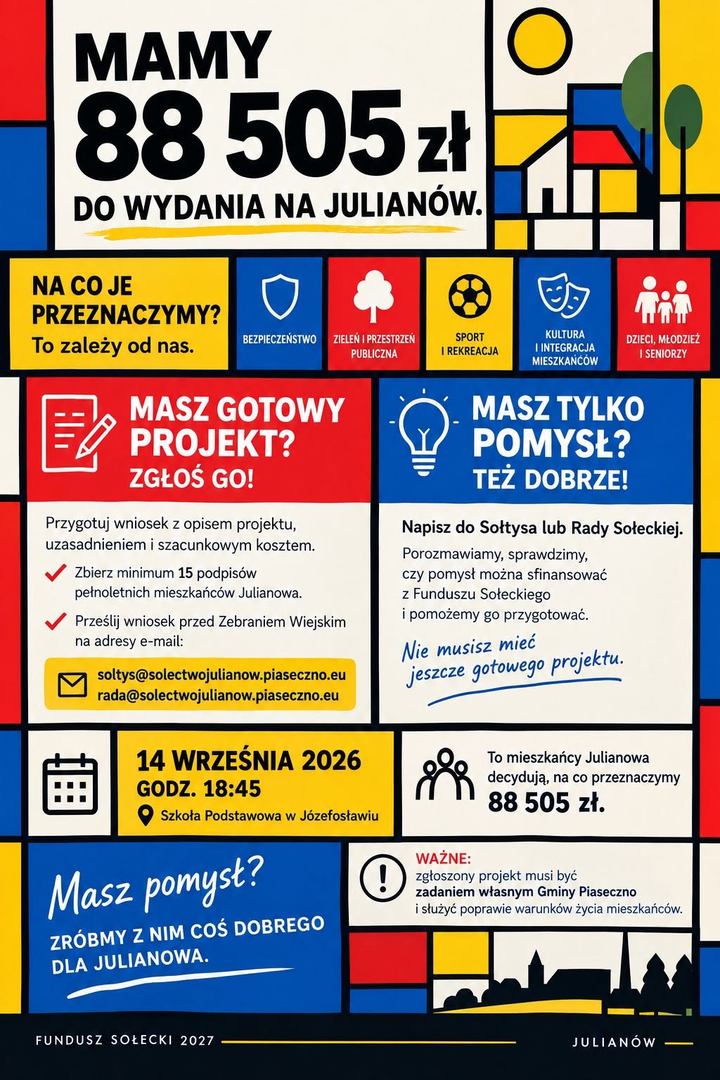 Zebranie sołectwa Julianów 14 września 2026 roku
